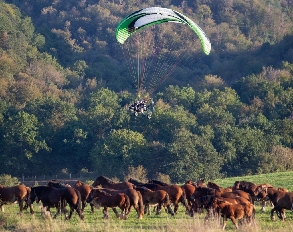 Parapente, vuelo con motor en Navarra
